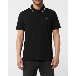 Calvin‎ Klein Classic Polo Shirt Black Two Button Placket Minimalist Mens Large